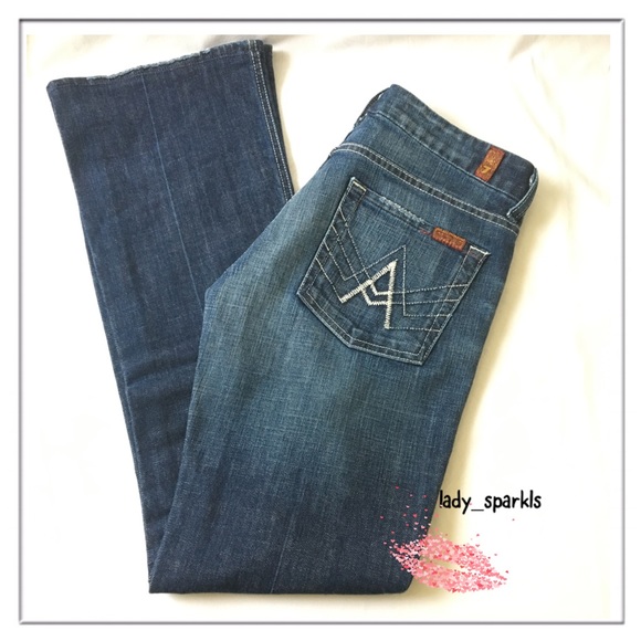 7 For All Mankind Denim - 7FAM | “A” Pocket Blue Denim Jeans Sz 27, Flare leg